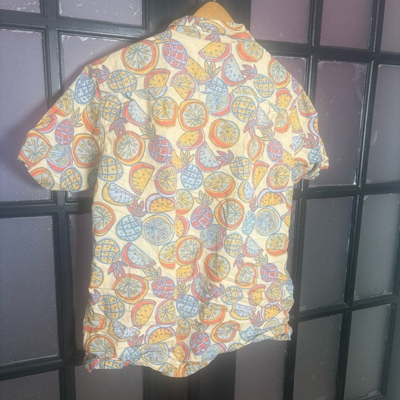 Junk Food Clothing LA Citrus Print Button Up Shirt Men’s Large Tropical Summer - Picture 4 of 9